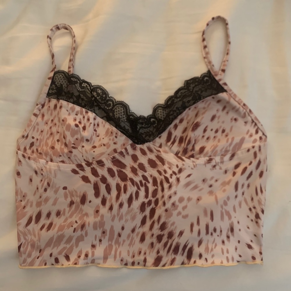 black lace cheetah tank